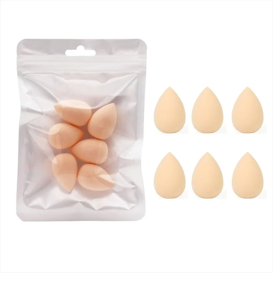 6pcs Mini Makeup Sponge Powder Cosmetic Puff Dry and Wet Sponge Concealer Liquid Foundation Beauty Women Make Up Accessories