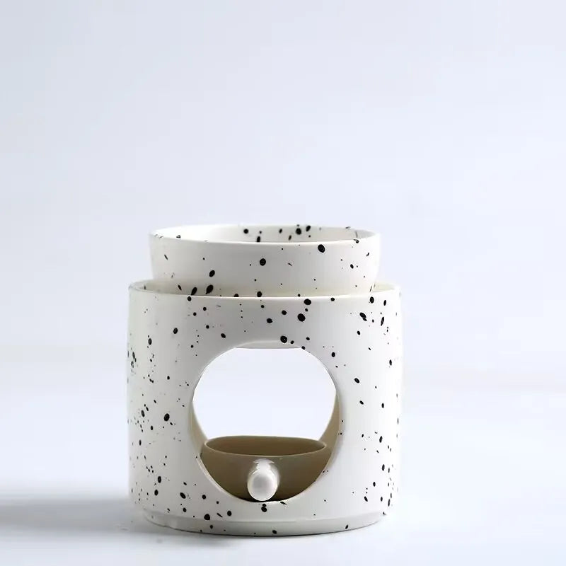 3-in-1 Candle Essential Oil Ceramic Craft Incense Lamp Candleholder Aromatherapy Burner Suitable for Home, Office, Wedding