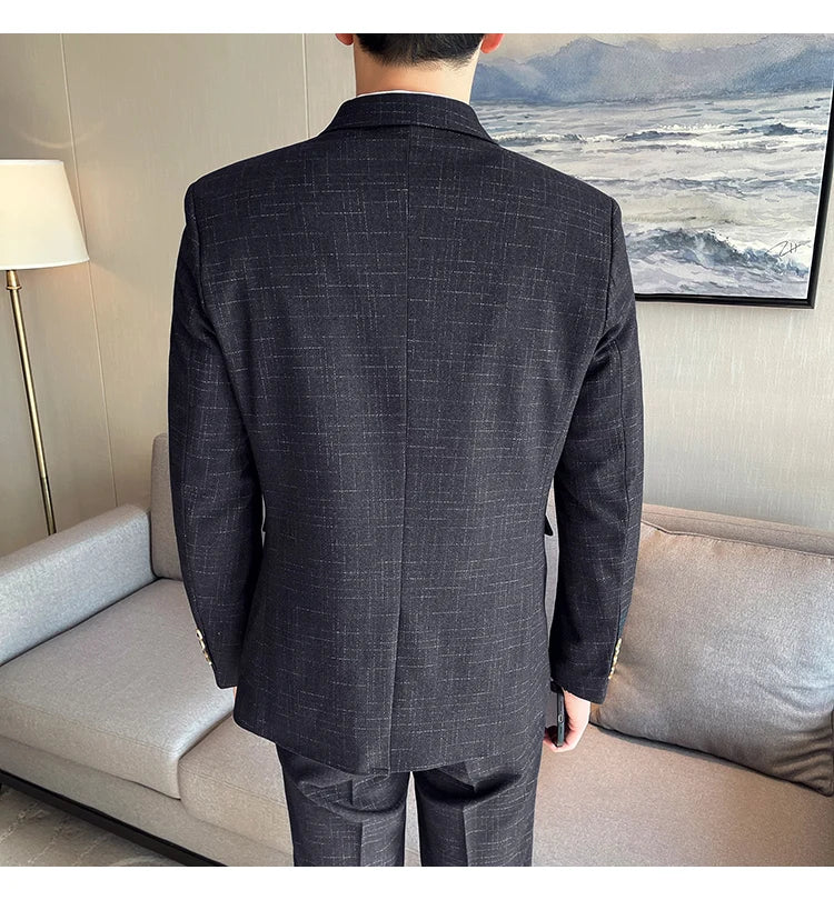 High-quality wedding suit for men, fashionable business, professional groom and best man, handsome two-piece set