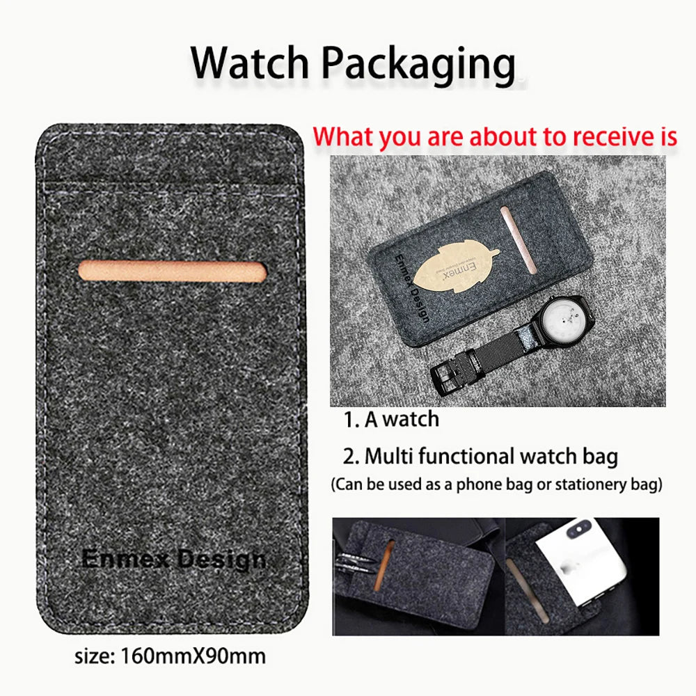 Creative design of fashionable watches for young people, quartz watches without hands, comfortable and beautiful canvas straps