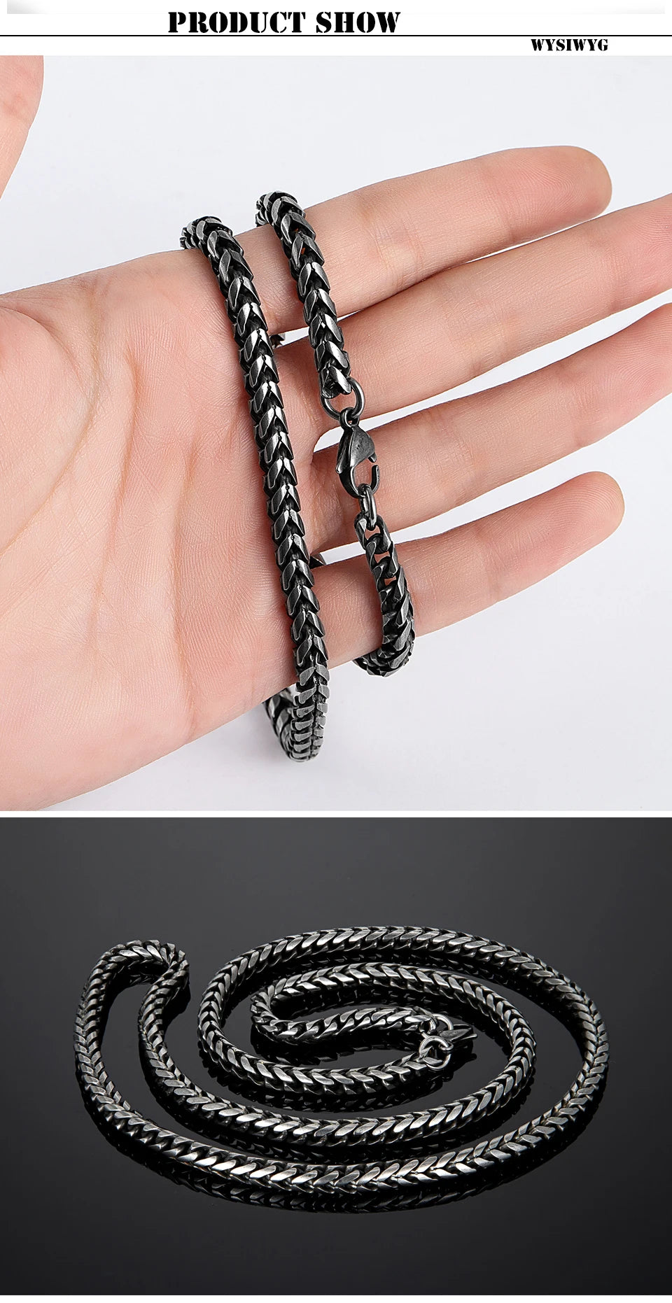 Men Goth chain Male Stainless Steel Trend Personality Keel Necklace For boyfriend brother fashion punk party long chain wholesal