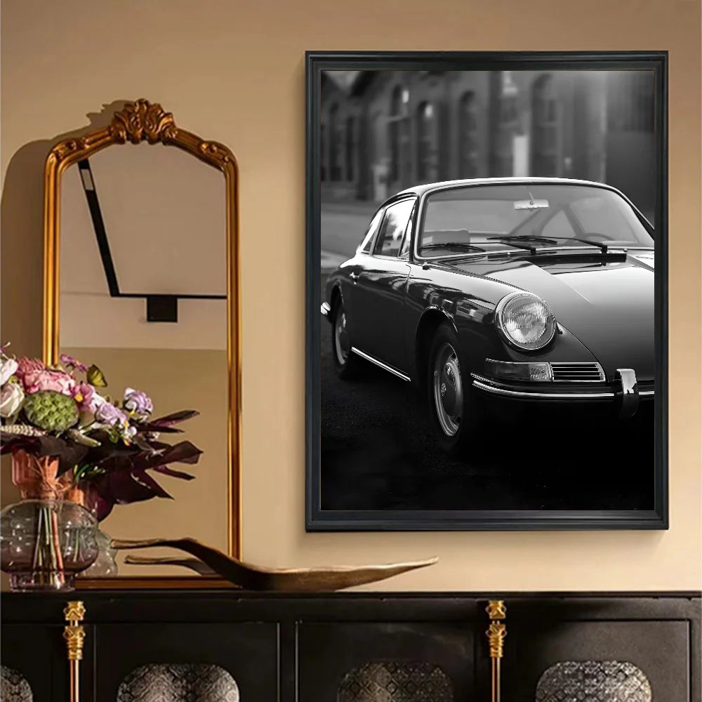 Modern Fashion Wall Art Simple Black And White Luxury Car Poster HD Posters Home Room Bar Cafe Decor Art Wall Painting Picture