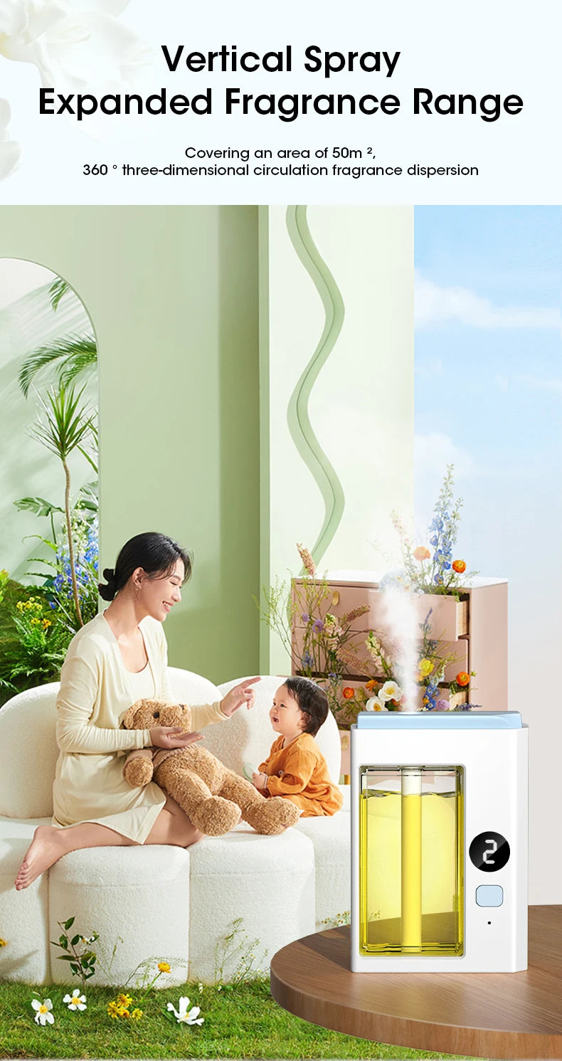 Aroma Diffuser Fragrance Essential Oil Smart Aromatherapy Machine with Night Light Air Freshener Bedroom Toilet Diffuser Scent