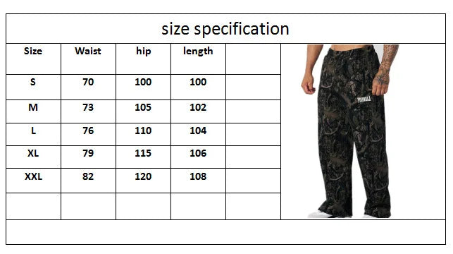 Men's pants New style Spring American digital camouflage print sports fitness Trousers loose and versatile wide-leg pants Man