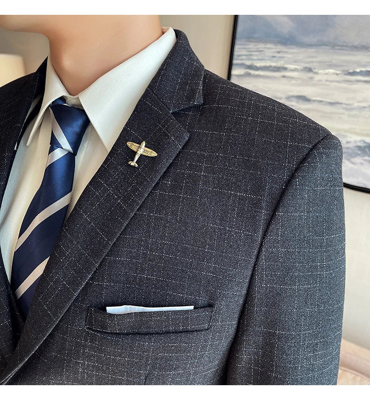 High-quality wedding suit for men, fashionable business, professional groom and best man, handsome two-piece set