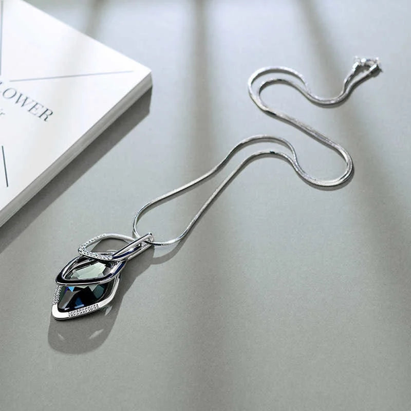 Long Necklaces & Pendants Fashion Geometric Crystal Statement Necklace For Women Collier Femme Pearl Choker Jewelry 2022