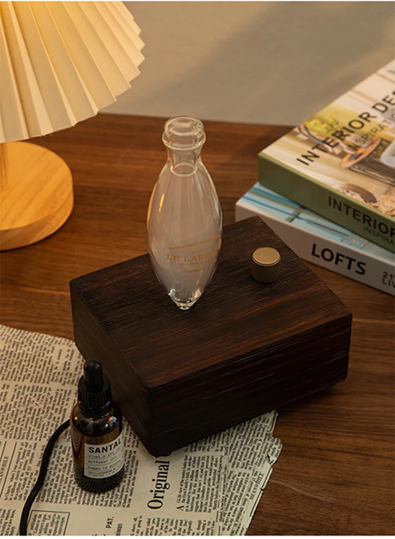Essential Oil Diffuser Nebulizer Glass Aroma Oil Diffuser Wood Grain rechargeable Professional Scent Machine Nebulizer For Home