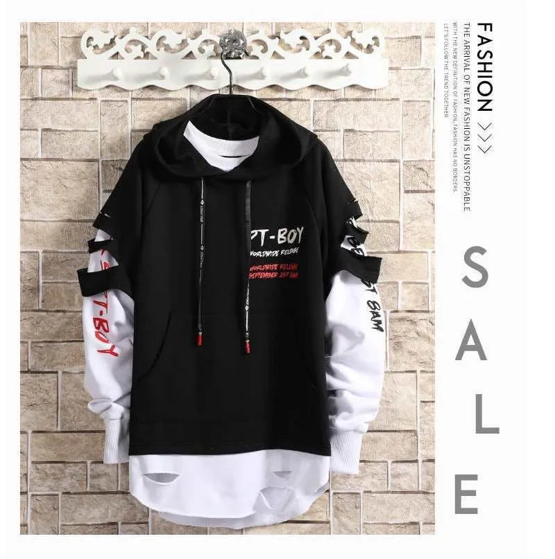 Men's Hoodies Male Casual Sweatshirts Streetwear Y2K Black Man Tops Korean Fashion Stylish Hip Hop Hoody Anime Dacning Clothing
