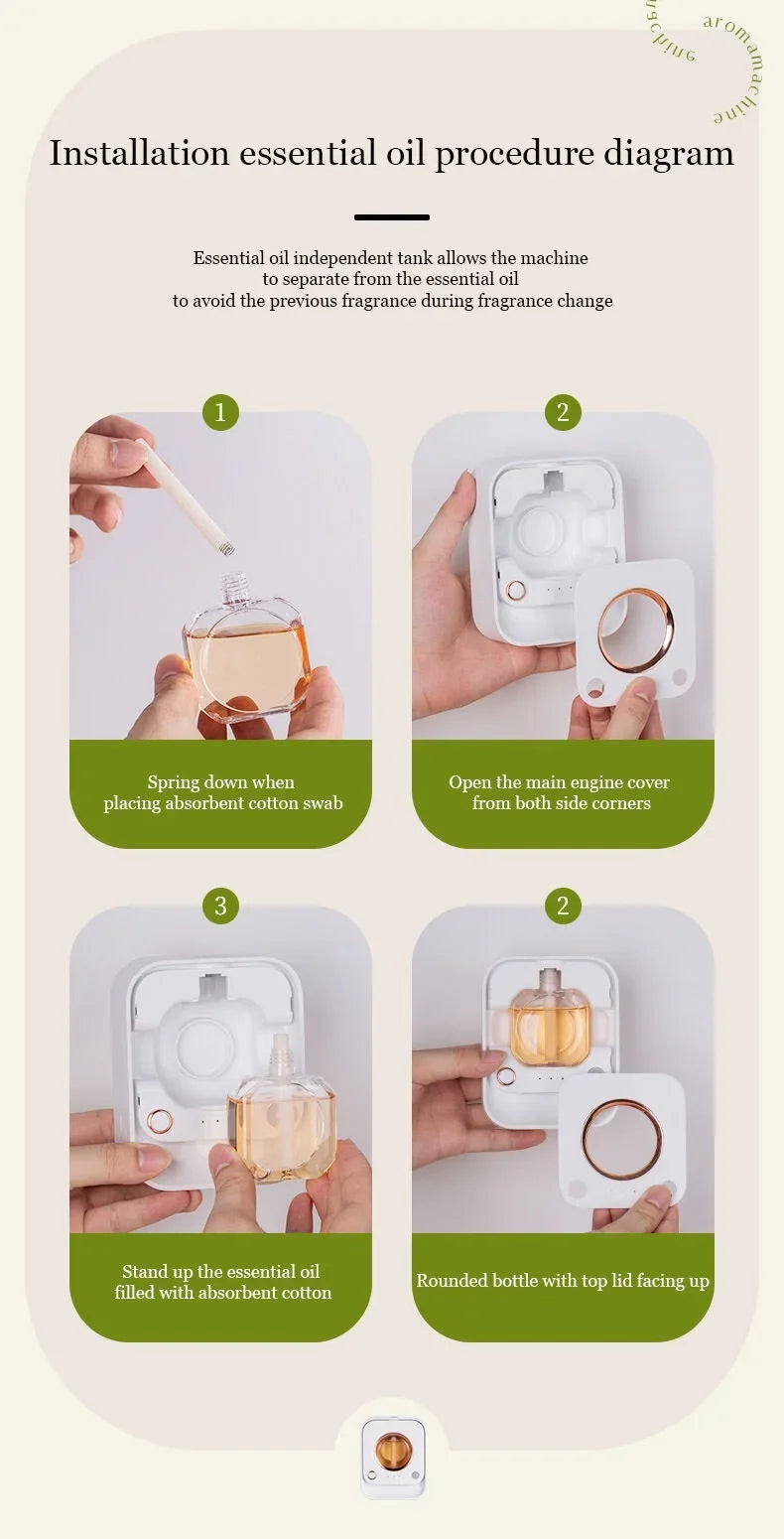 Automatic Spray Aromatherapy Diffuser Smart Sensor USB Air Freshener Essential Oil Perfume Machine for Home Office Toilet Room