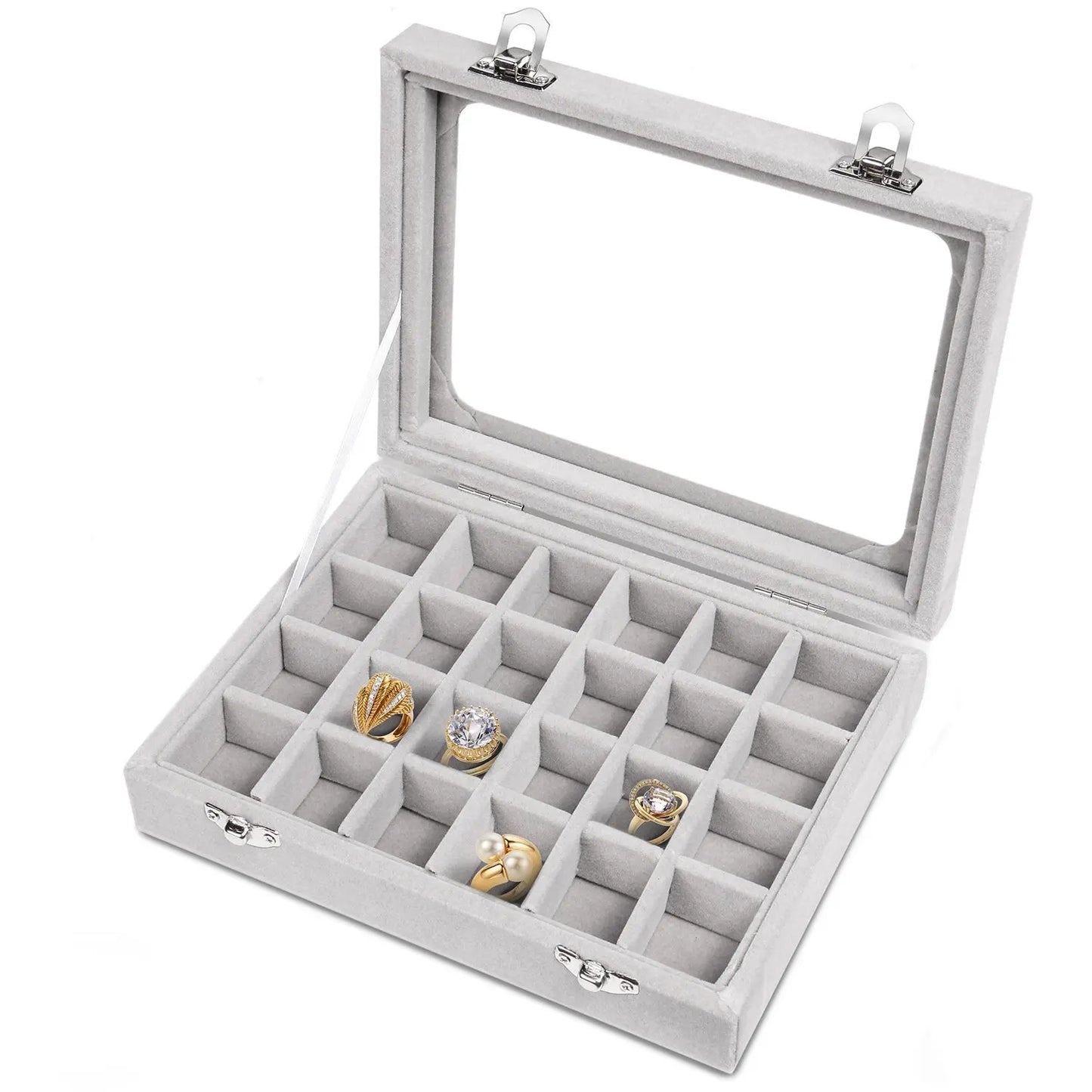 Jewelry Storage Box Earring Ring Necklace Jewelry Display Box Jewelry Classification Dustproof Transparent Flip Lid Jewelry Box
