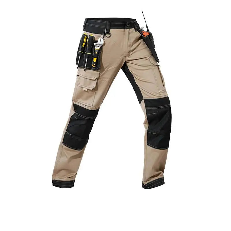 Work Trousers With Knee Pads For Men Cargo Pants Men Workwear Multi-pocket Outdoor Hiking Joggers Pants Functional Pockets Pants
