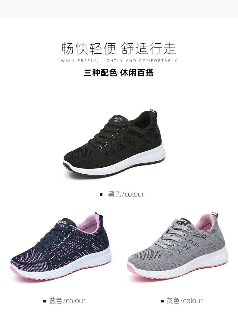 Women's Shoes 2025 Spring New Fashion Soft Walking Flats Non-slip Casual Sport Tennis Shoes Athletic Sneakers for Lady