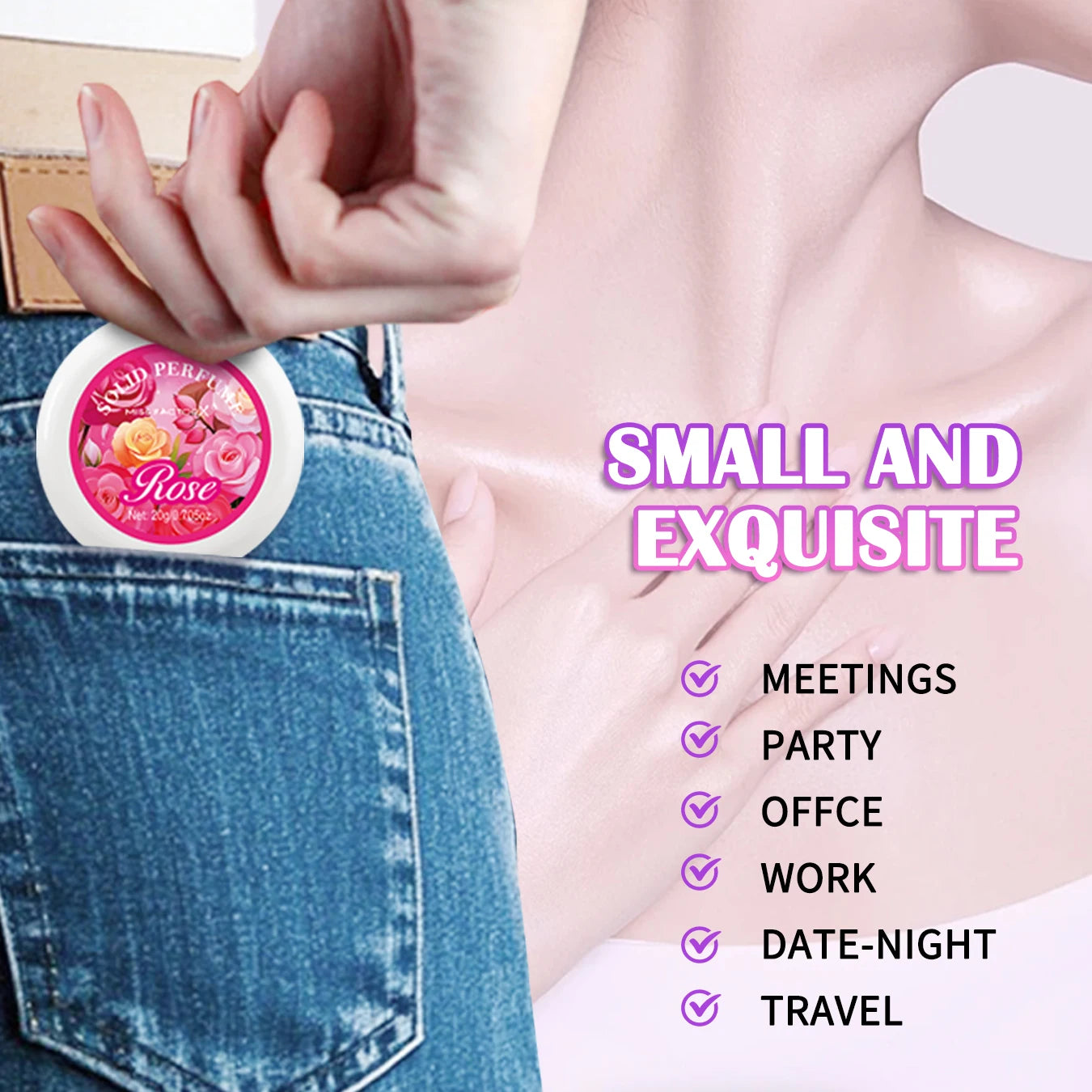 4PCS/Box Body Cream Gift Set Portable Solid Perfume Rose, Peony, Lavender, Cherry Blossom, Fresh Flower Scented Holiday Gift