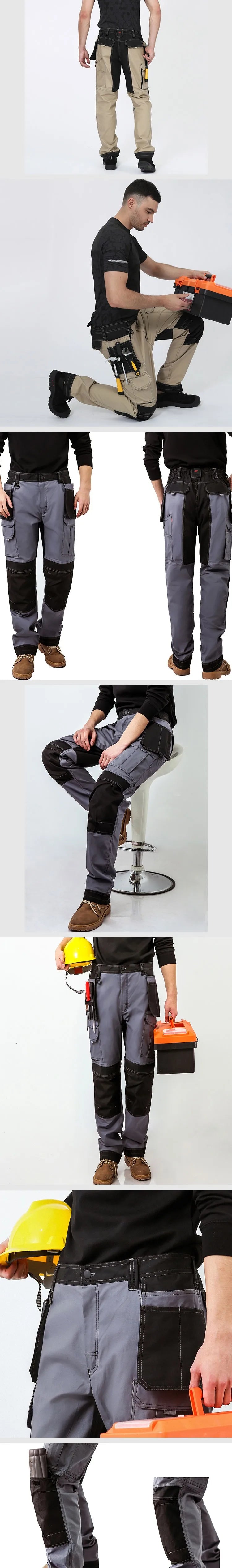 Work Trousers With Knee Pads For Men Cargo Pants Men Workwear Multi-pocket Outdoor Hiking Joggers Pants Functional Pockets Pants