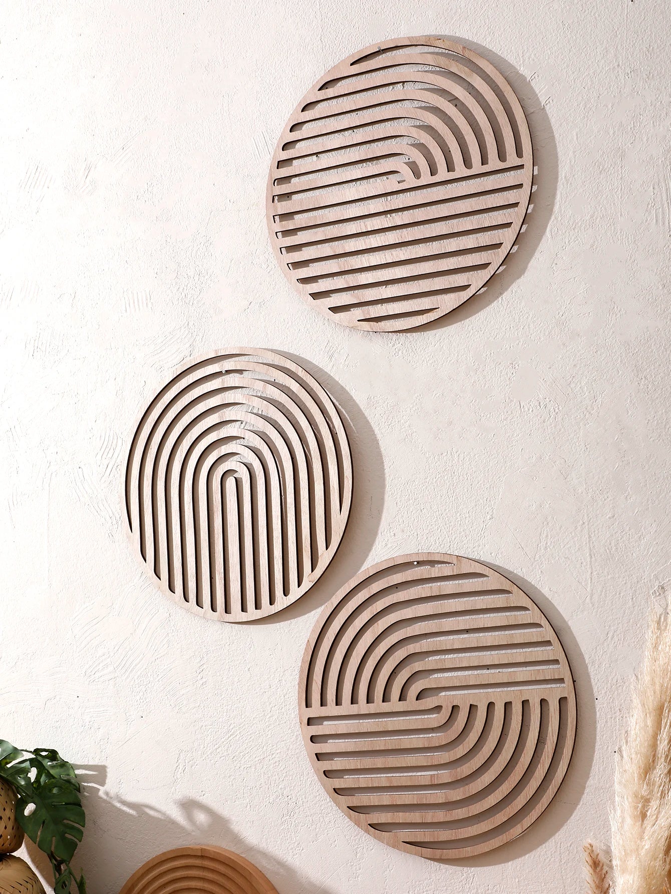 Natural Wooden Wall Hanging Wall Art Decor Water Ripples Wall Hanging Decoration Wall Decor Boho Wall Accent for Living Room