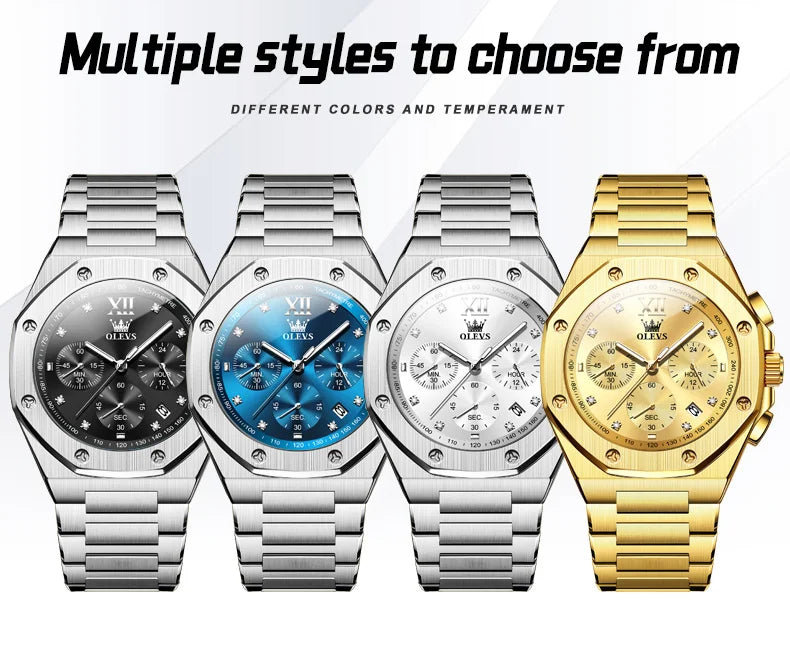 Watches for Men Top Luxury Brand OLEVS Quartz Men’s Watch Sport Waterproof Gold Wrist Watches Chronograph Date Relogio Masculino