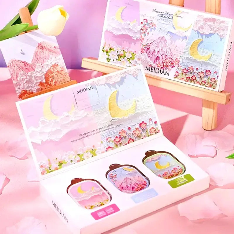 3pcs Solid Perfume Gift Set for Women,Long-Lasting Scented Balm with Jasmine Notes,Tea Fragrance,Idea for Dates Casual Attire