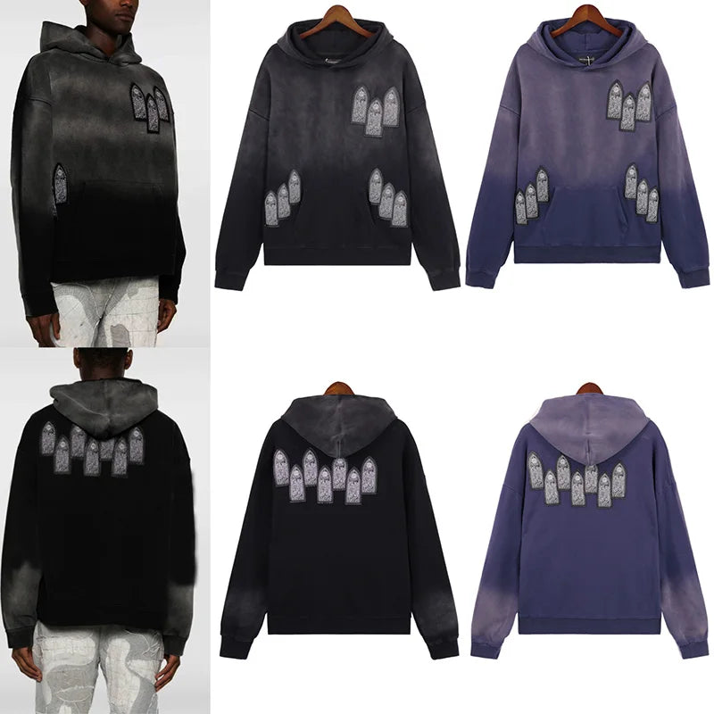 Autumn Winter Blue Light Apricot Who Decides War HoodieMen Women High Quality Real Photos Taken Diamond Studded Pullover