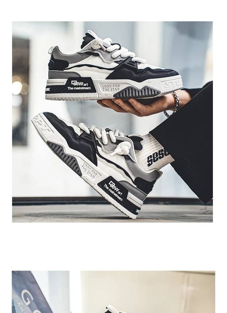 2025 New Men's Shoes Summer Versatile Thick soled Casual Flat Shoes Anti slip Youth Sports Trendy Shoes