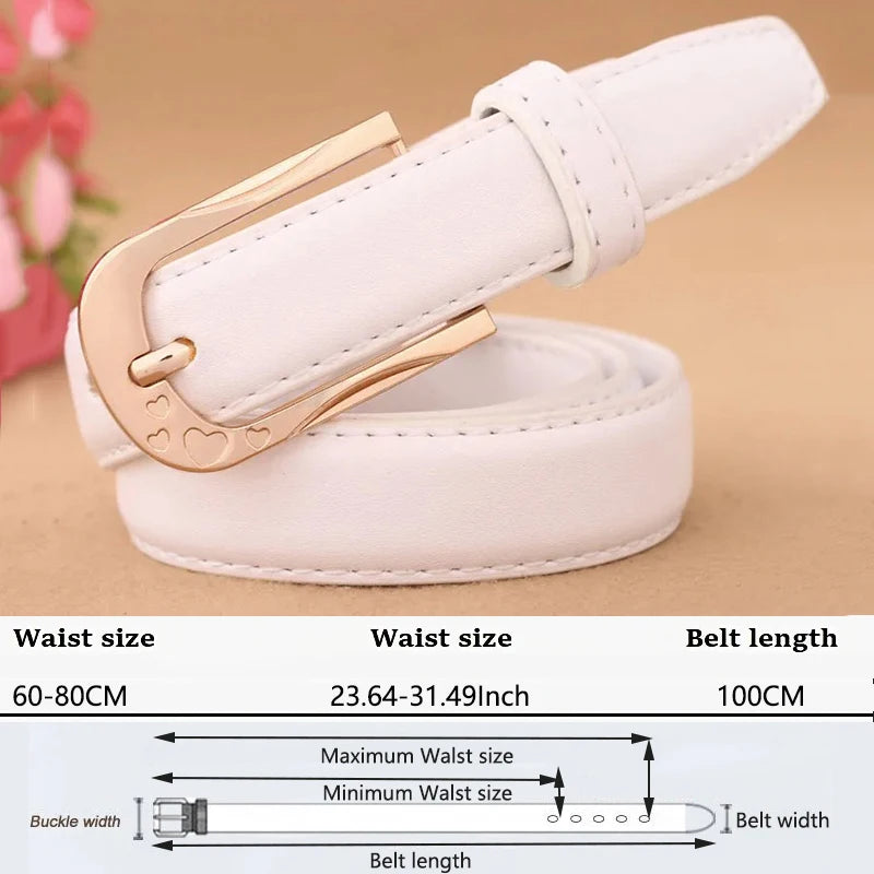 Women's Trousers Belt PU Leather Trend White Belt Fashion High Quality Trouser Belt Solid Vintage Pin Buckle Ladies Strap DT067
