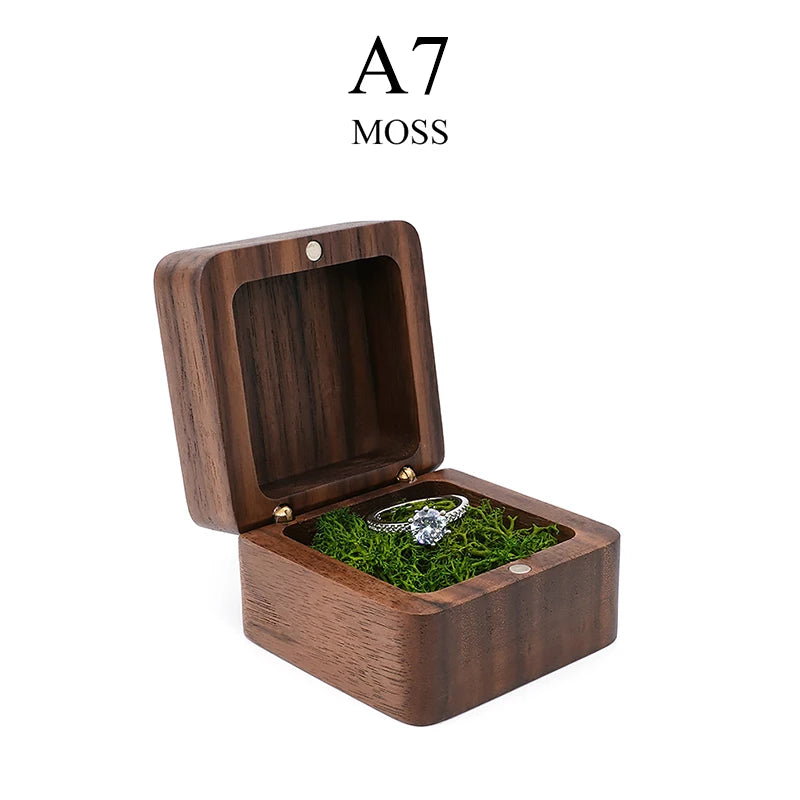 Wood Jewelry Box Wedding Ring Box Earring Rings Organizer Box Gift Package Case Portable Jewelry Organizer