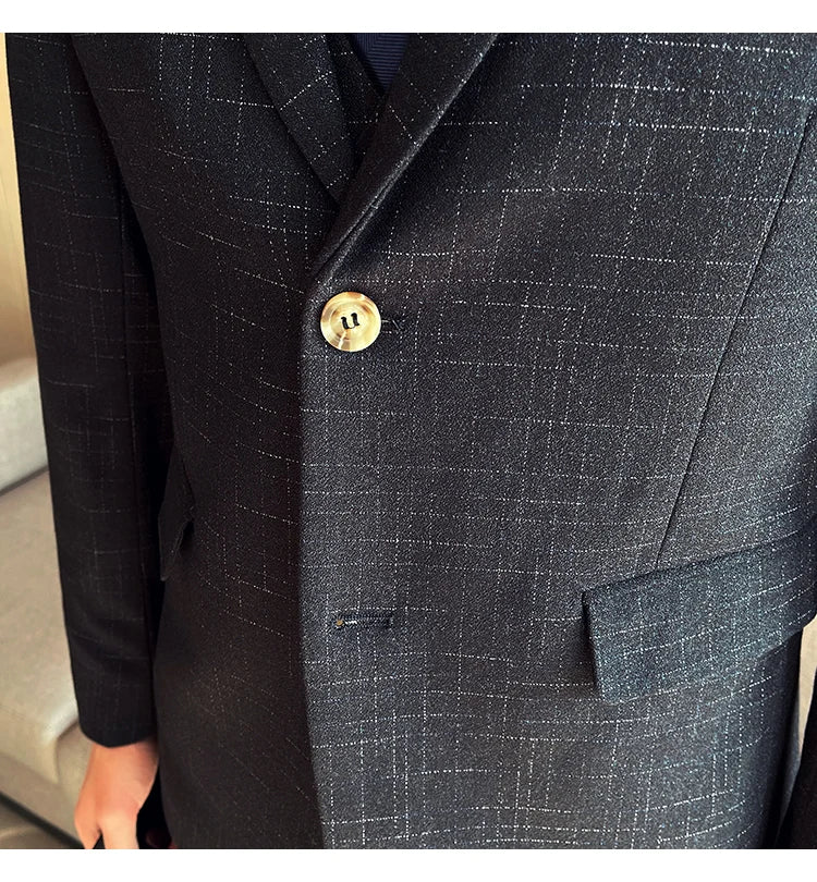 High-quality wedding suit for men, fashionable business, professional groom and best man, handsome two-piece set