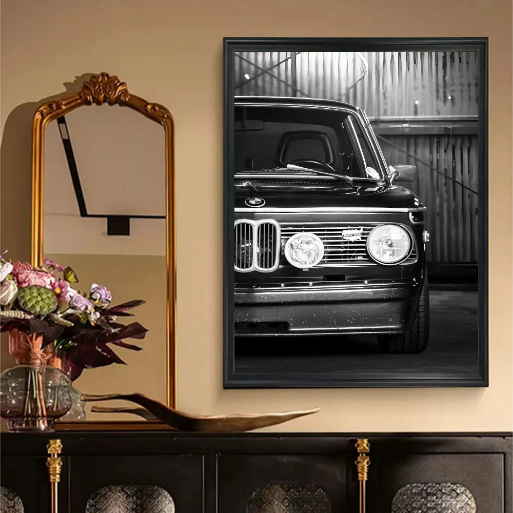 Modern Fashion Wall Art Simple Black And White Luxury Car Poster HD Posters Home Room Bar Cafe Decor Art Wall Painting Picture