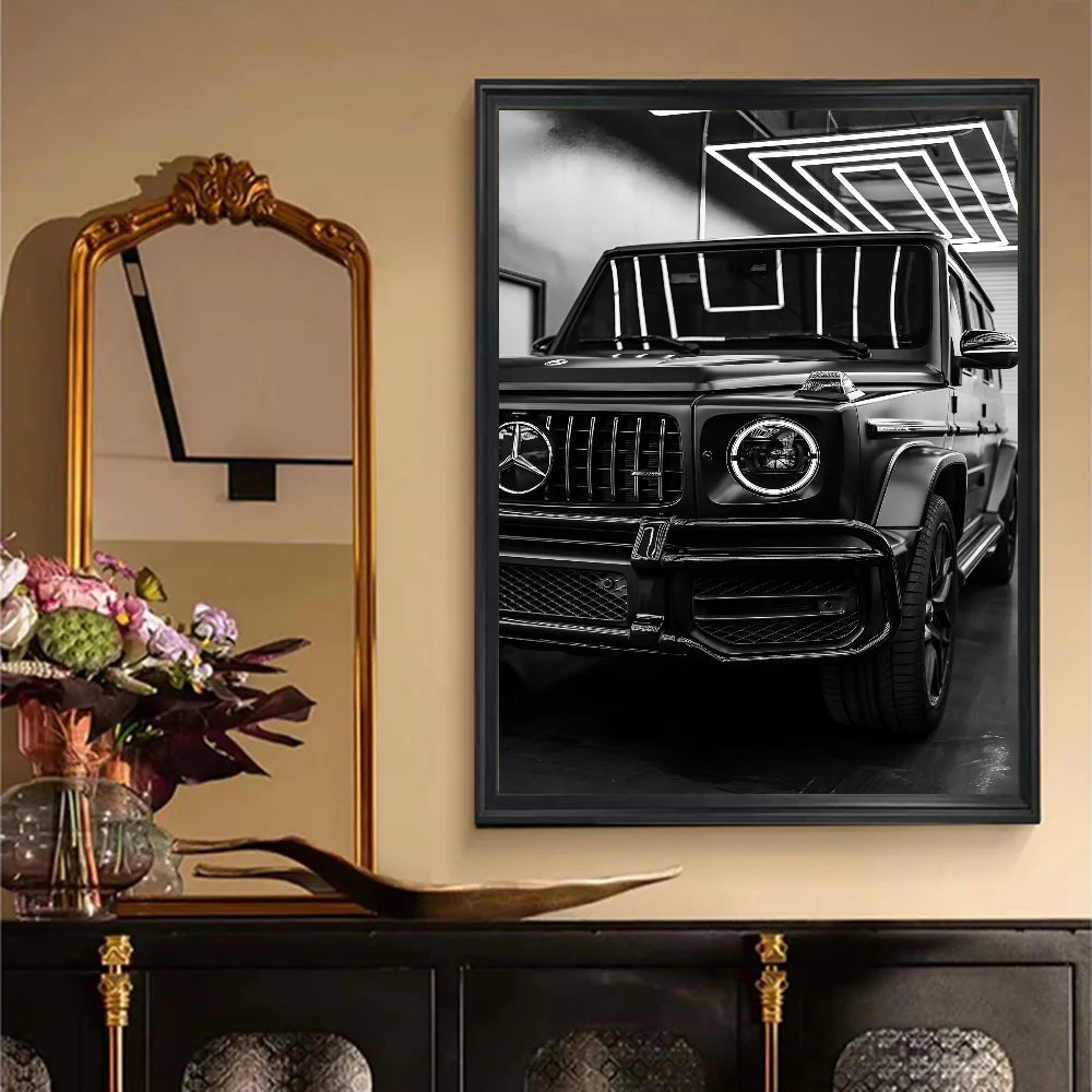 Modern Fashion Wall Art Simple Black And White Luxury Car Poster HD Posters Home Room Bar Cafe Decor Art Wall Painting Picture