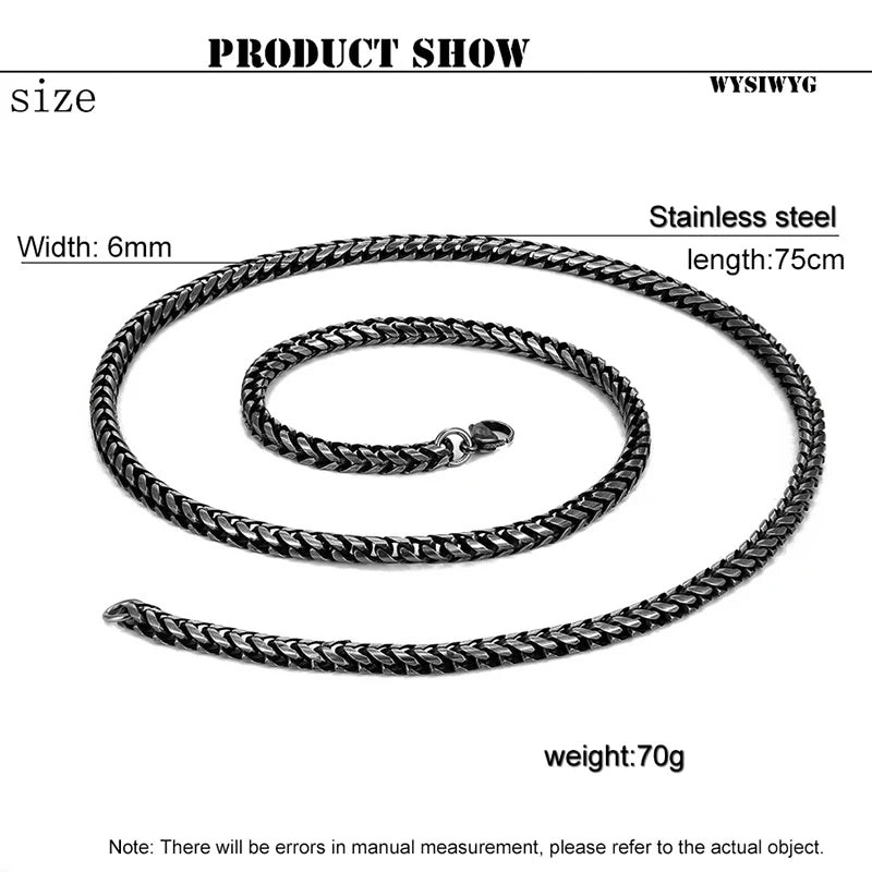 Men Goth chain Male Stainless Steel Trend Personality Keel Necklace For boyfriend brother fashion punk party long chain wholesal