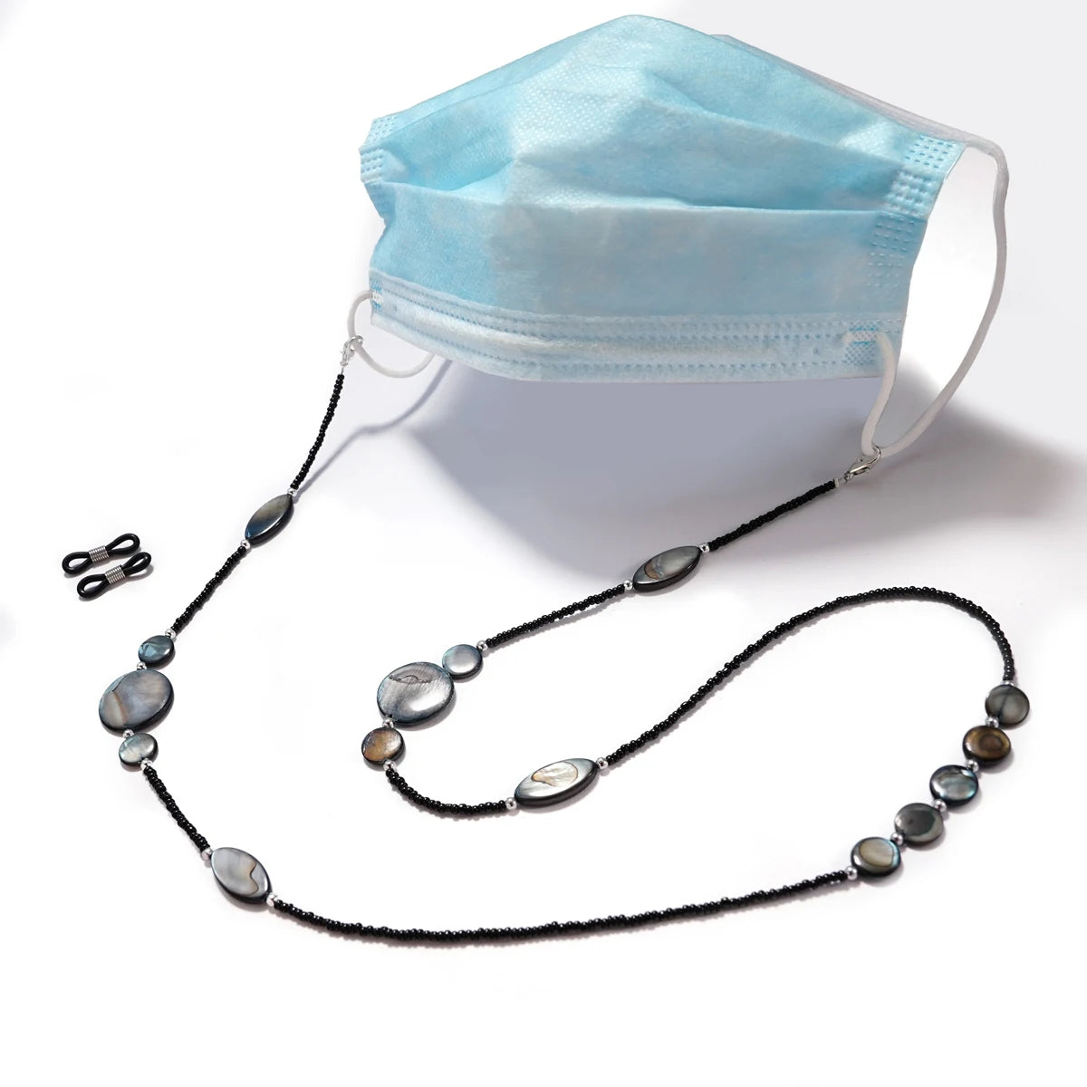 Fashion Reading Glasses Chain for Women Shell Beads Sunglasses Cords Beaded Eyeglass Lanyard Hold Straps Black Mask Rope