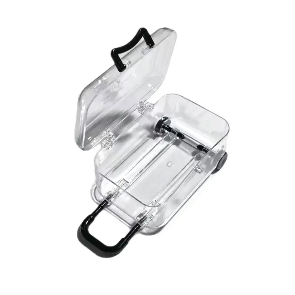 Mini Luggage Jewelery Storage Box Cute Clear Trolley Suitcase Candy Box Creative Jewelry Display Case Wedding Gift Packaging Box