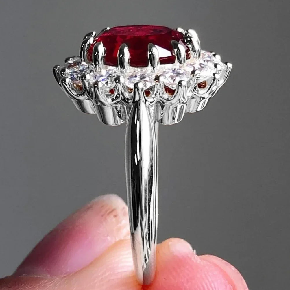 New Ruby Ring Stylish Simple Women's Zircon Jewelry Wedding