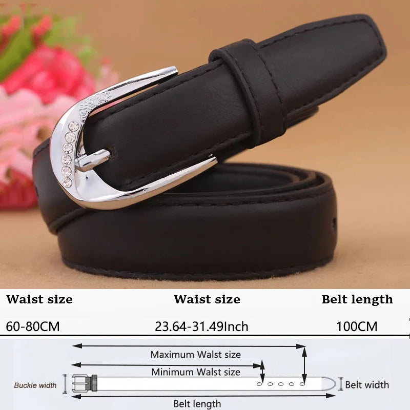 Women's Trousers Belt PU Leather Trend White Belt Fashion High Quality Trouser Belt Solid Vintage Pin Buckle Ladies Strap DT067