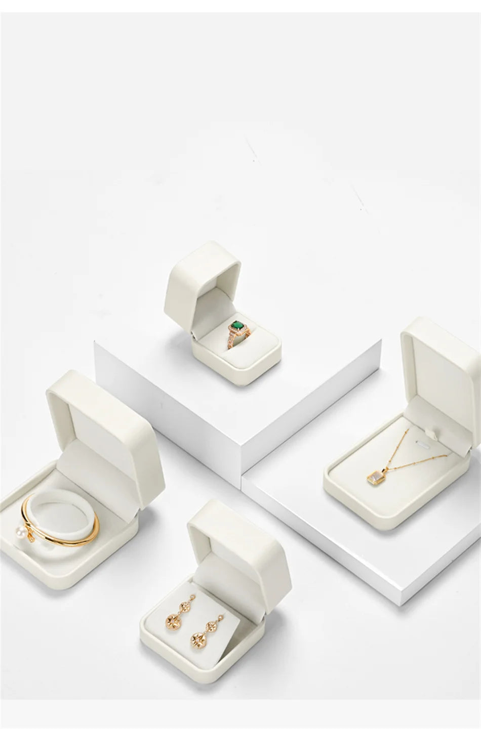 Oirlv Jewelry Ring Box Jewelry Organizer Ring Earrings Necklace Pendant Bracelet Storage Box Packaging Box Gift Case for Wedding