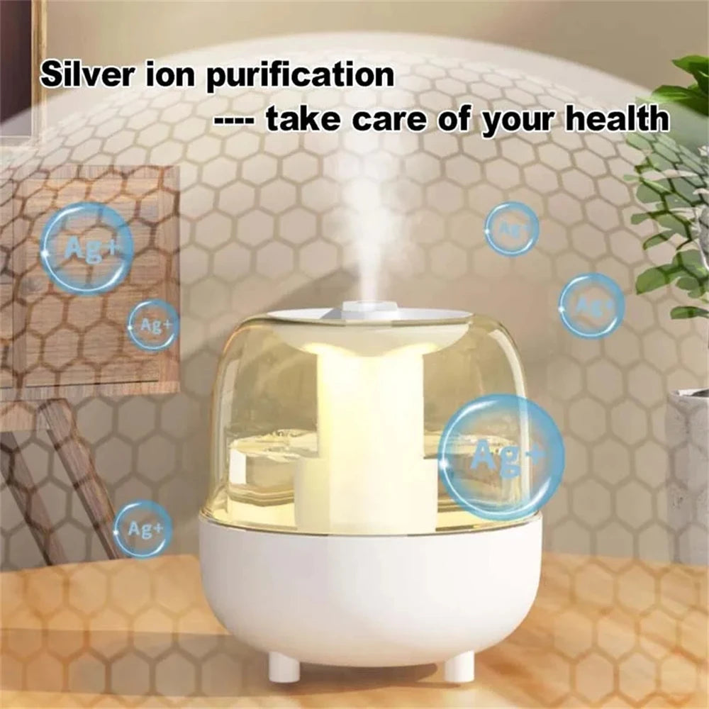 4L Air Humidifier 2 Spray Nozzle Mode Mist Maker Perfume Aroma Diffuser Home Office Large Capacity Color Night Light Purifier