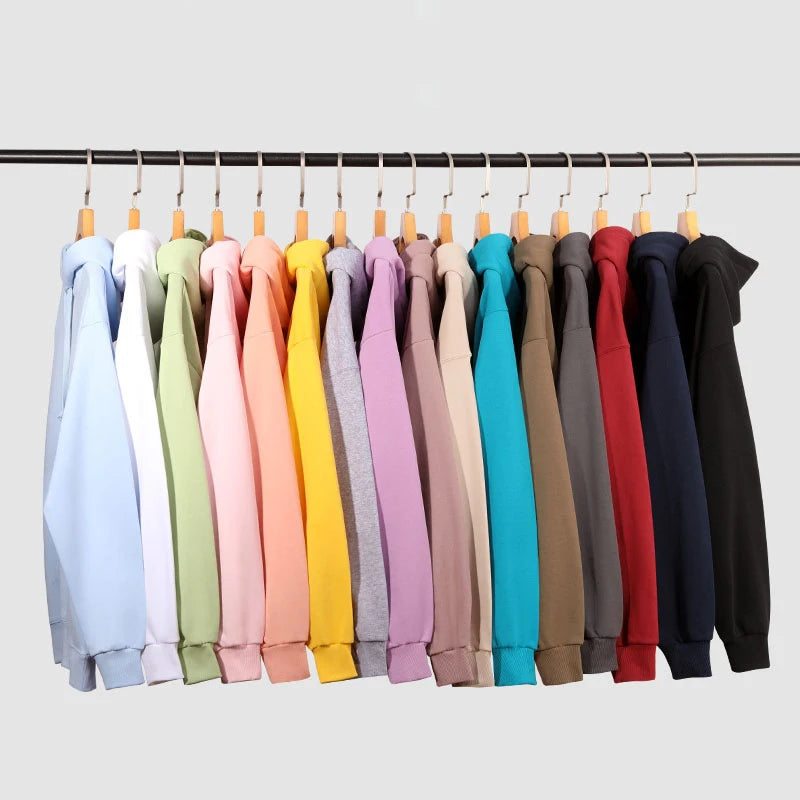 Solid Oversize Hoodies For Women Pocket Casual Loose Hooded Sweatshirt Woman Autumn Cotton Terry Hoodies Women Oversize Pullover