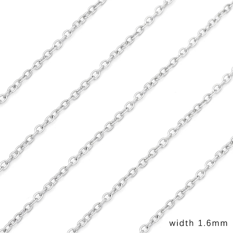 1M Stainless Steel Chain for Men Women Curb Cuban Link Chain DIY Basic Punk Choker Necklace Bracelet Hip Hop Male Jewelry Gift
