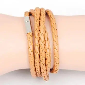 New Men Leather Bracelets for Women Simple Multilayer Handmake Bangles  Black White Bracelets Female Jewelry Gift