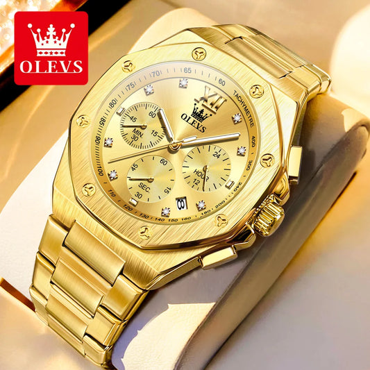 Watches for Men Top Luxury Brand OLEVS Quartz Men’s Watch Sport Waterproof Gold Wrist Watches Chronograph Date Relogio Masculino