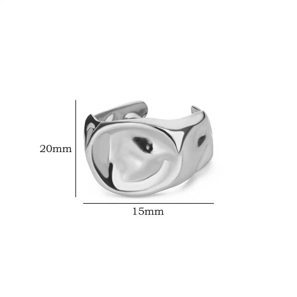 Irregular Rings For Women Gold Color Stainless Steel Geometric Ring Fashion Simple Party Christmas Party Jewelry Gift Femme