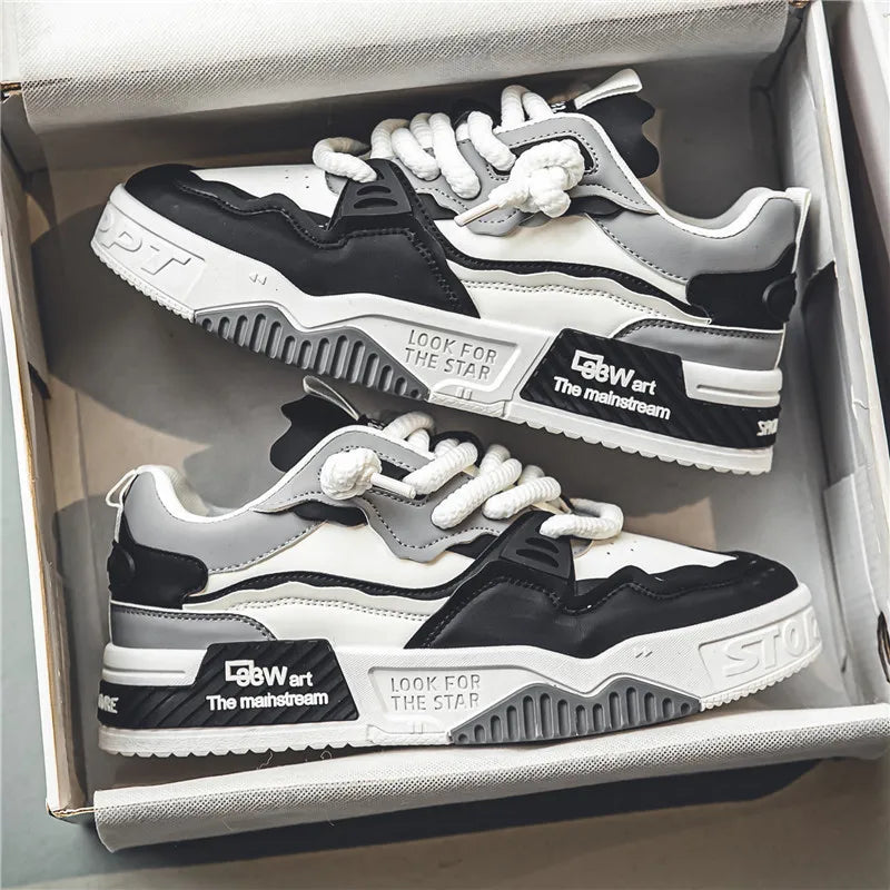 2025 New Men's Shoes Summer Versatile Thick soled Casual Flat Shoes Anti slip Youth Sports Trendy Shoes