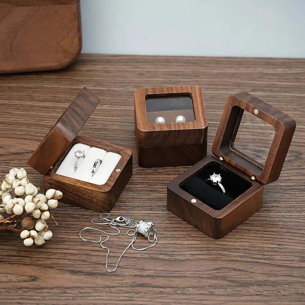 Wood Jewelry box wedding ring box Earring Rings Box Jewelry Organizer Box Luxury jewelry gift packaging Box Bracelet package
