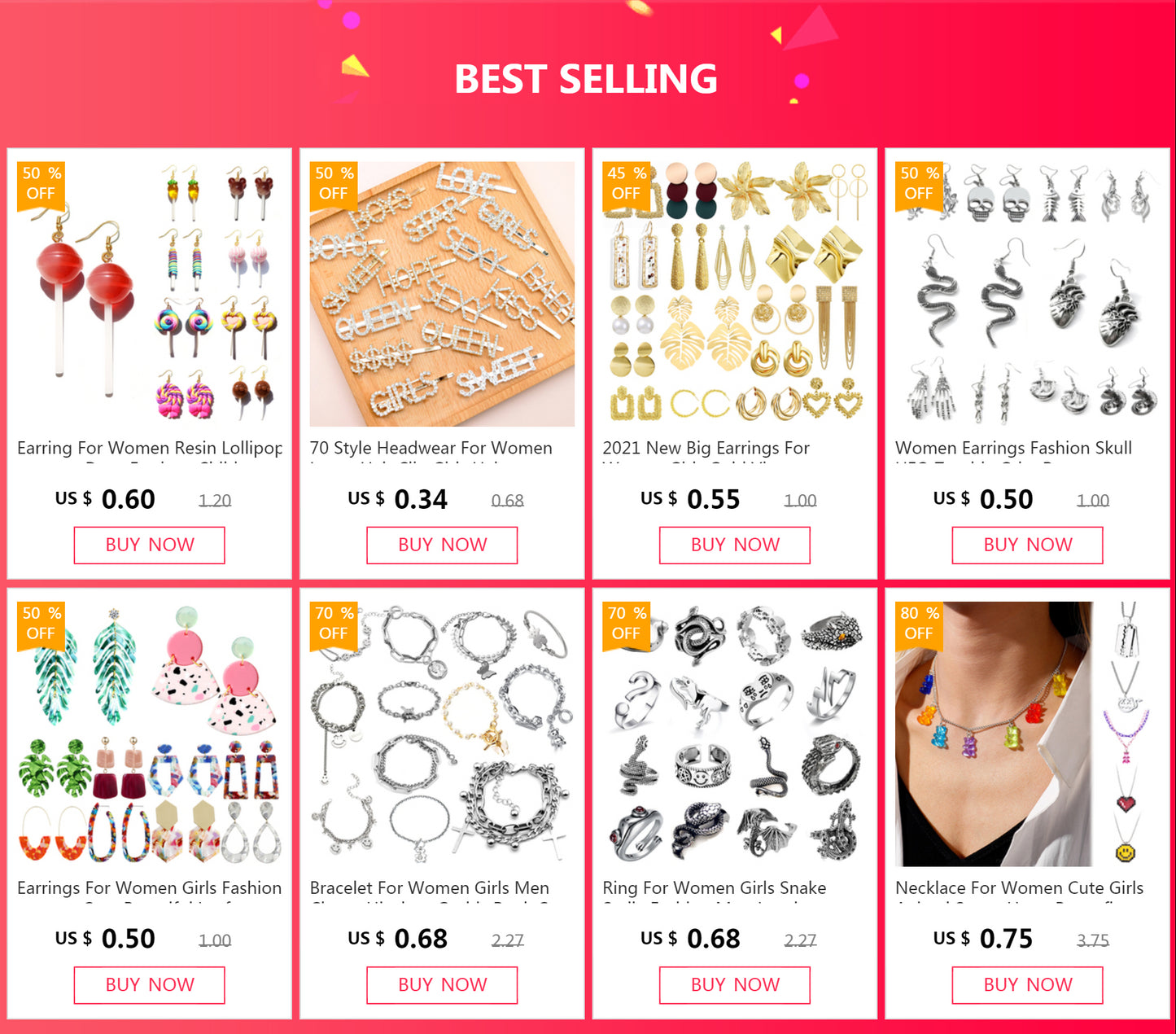 Earrings For Women Pearl Cute Fashion Girls Animal Jewelry Trend Rabbit Flower Heart Fruit Cherry Butterfly