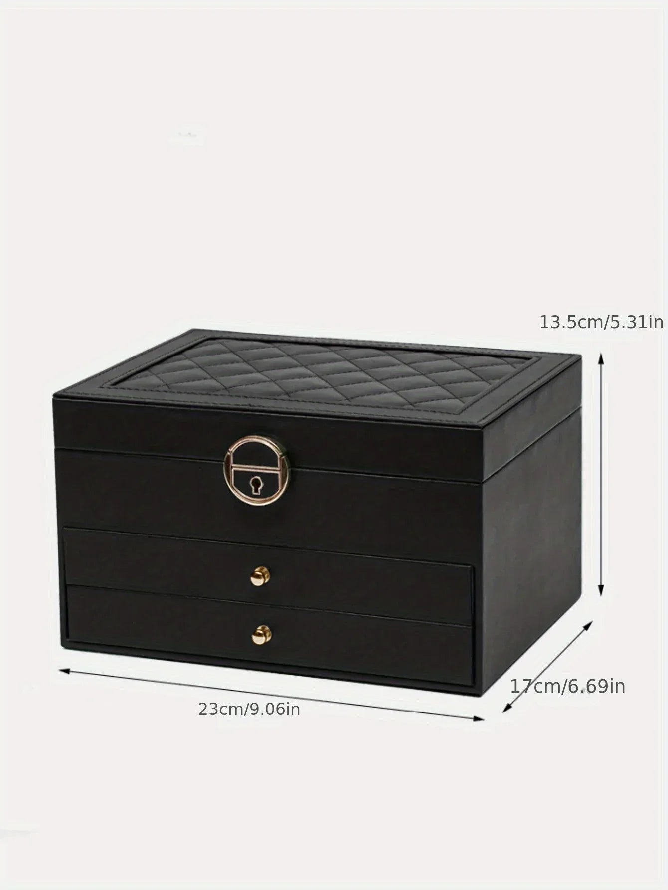 Jewelry storage box, high-end exquisite necklace earrings, gold jewelry box, large capacity multi-layer jewelry box