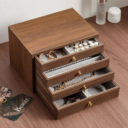 High end exquisite wooden jewelry box, handmade jewelry necklace, jewelry box, bracelet, ring storage box, birthday and wedding