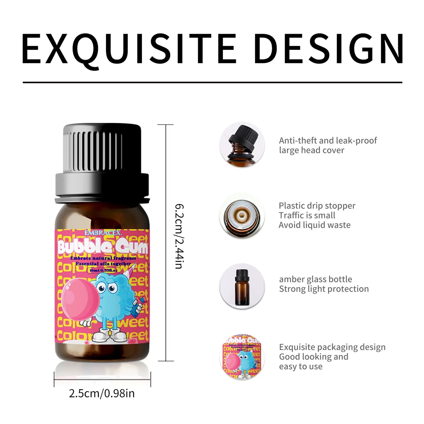 10ml Bubble Gum Essential Oils Bubble Gum Perfume Parfum air freshener Sweet car scent Gifts woman perfumes