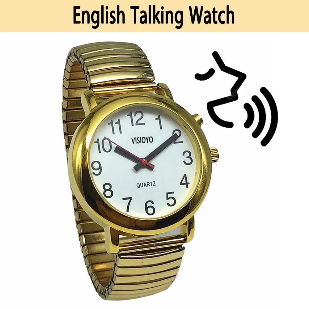 English Talking Watch Clock Watch for Blind Elderly Visually Impaired People