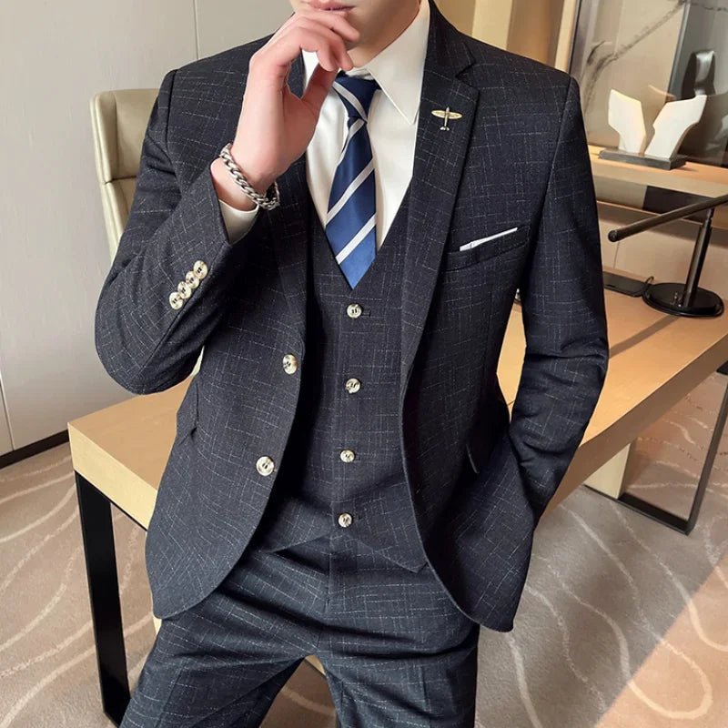 High-quality wedding suit for men, fashionable business, professional groom and best man, handsome two-piece set