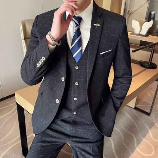 High-quality wedding suit for men, fashionable business, professional groom and best man, handsome two-piece set