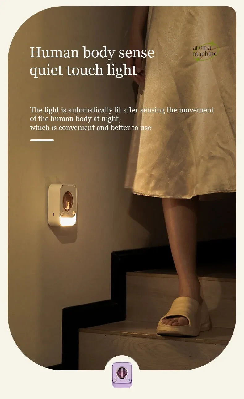 Automatic Spray Aromatherapy Diffuser Smart Sensor USB Air Freshener Essential Oil Perfume Machine for Home Office Toilet Room